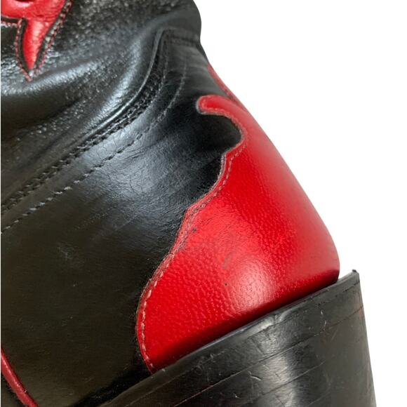 Lucchese 1883 Black and Red Western Cowboy Boots, size 8.5 - Picture 10 of 11